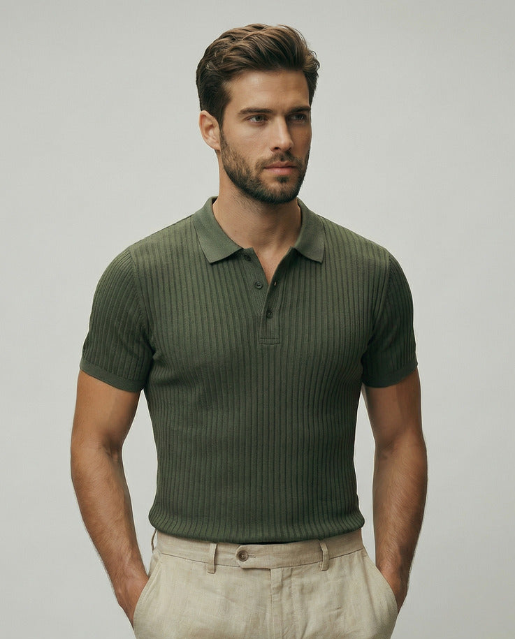 Slim Stripe Polo – Refined Elegance