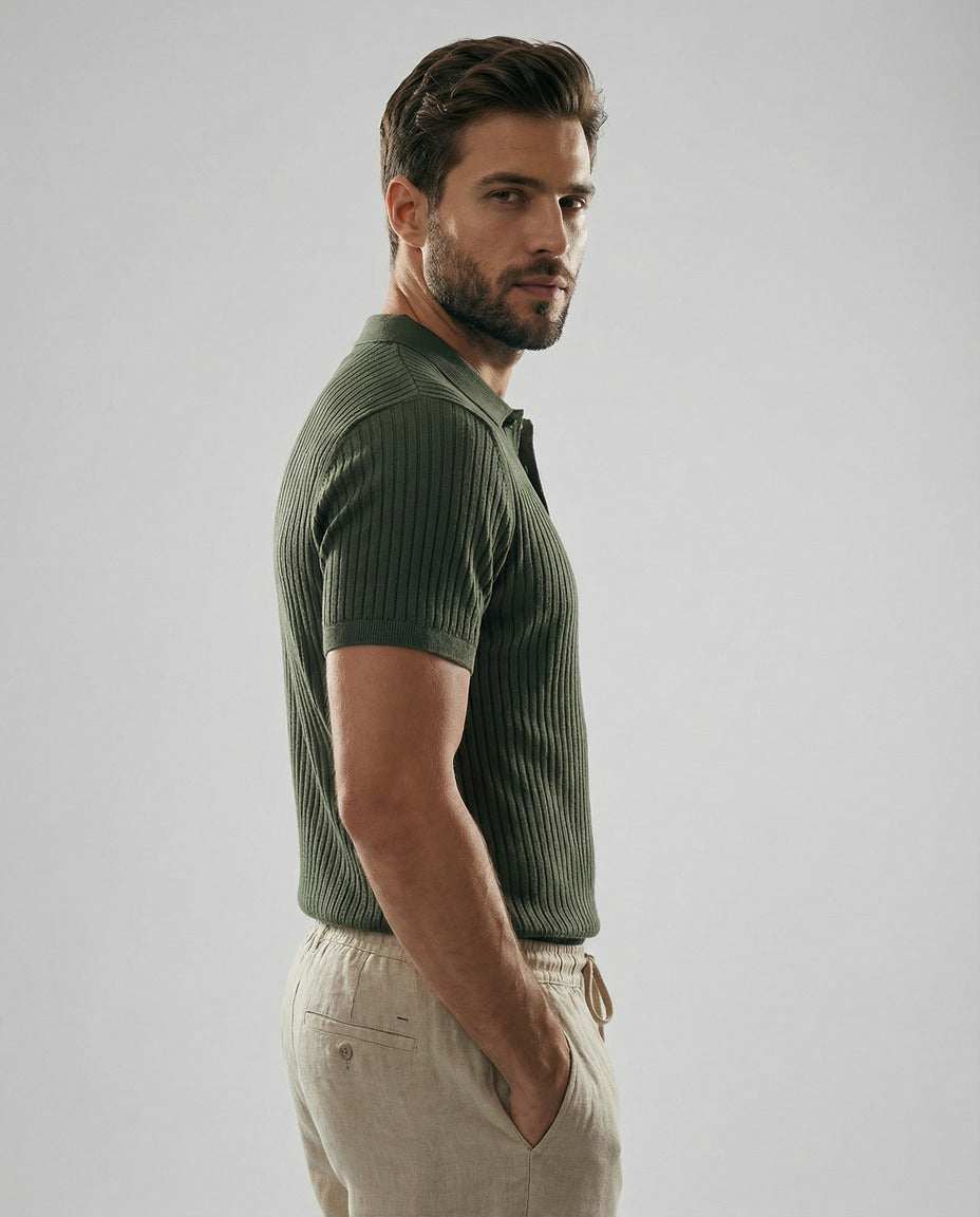 Slim Stripe Polo – Refined Elegance