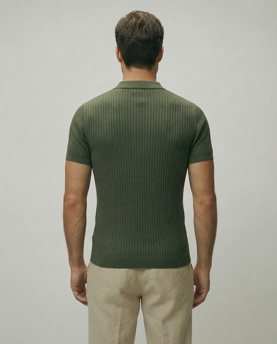 Slim Stripe Polo – Refined Elegance