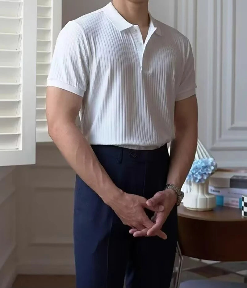 Slim Stripe Polo – Refined Elegance