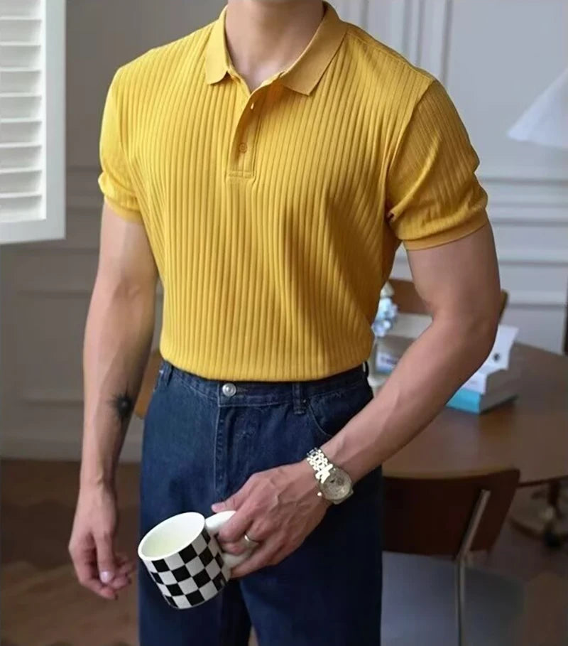 Slim Stripe Polo – Refined Elegance