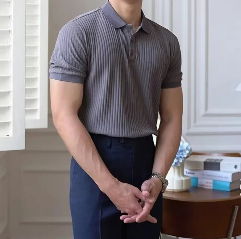 Slim Stripe Polo – Refined Elegance