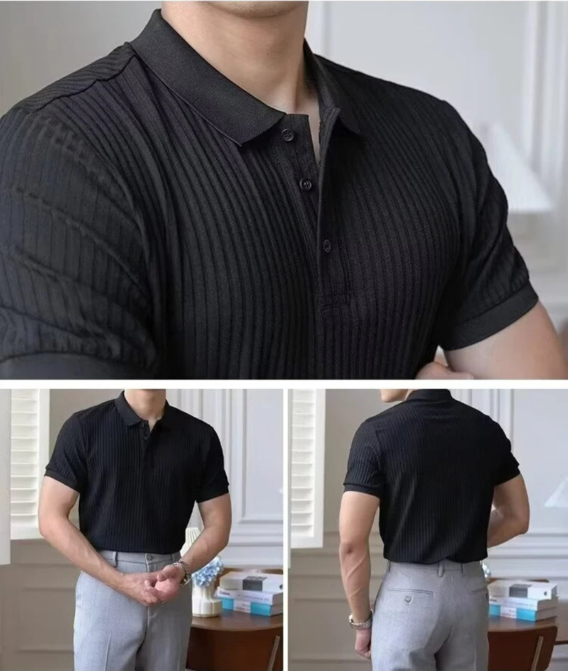 Slim Stripe Polo – Refined Elegance