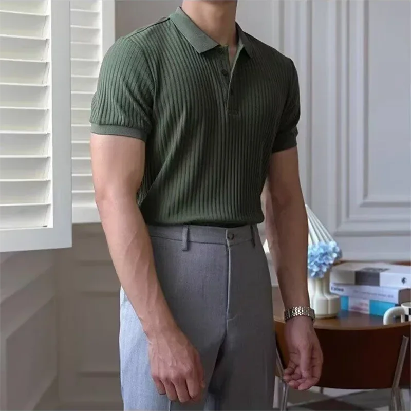 Slim Stripe Polo – Refined Elegance