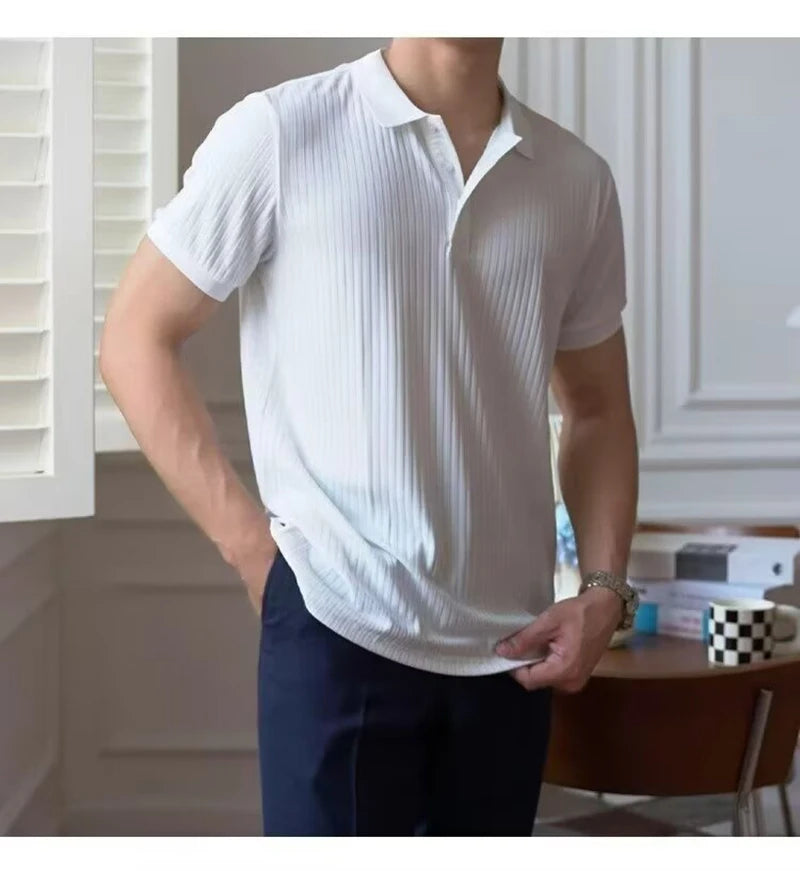 Slim Stripe Polo – Refined Elegance