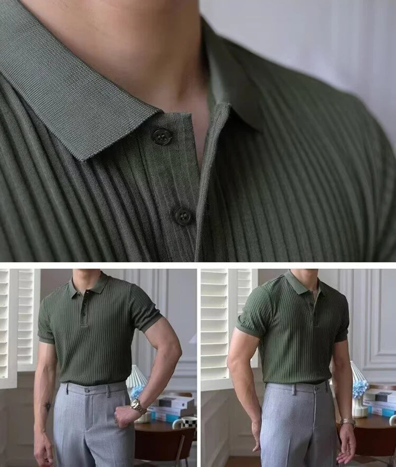 Slim Stripe Polo – Refined Elegance