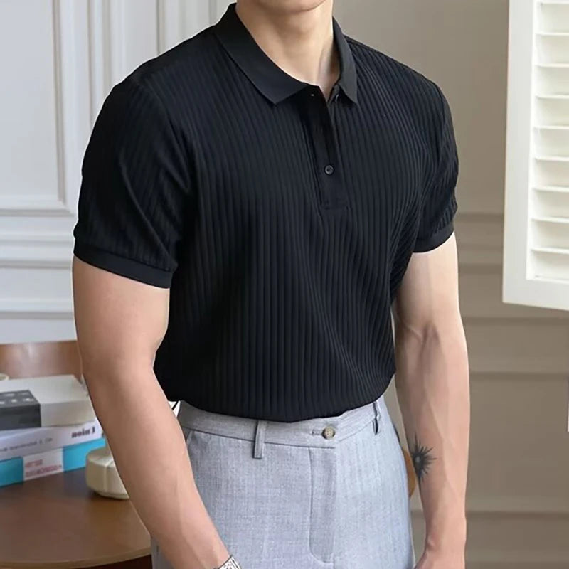 Slim Stripe Polo – Refined Elegance