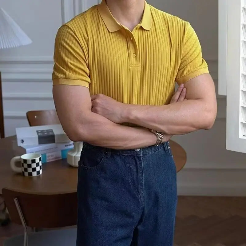Slim Stripe Polo – Refined Elegance