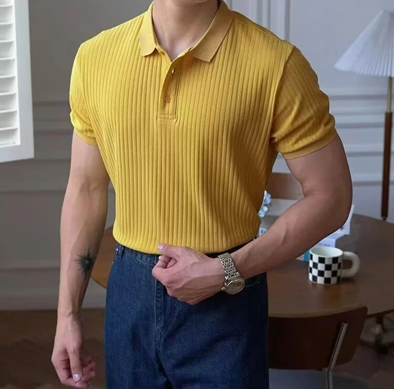 Slim Stripe Polo – Refined Elegance