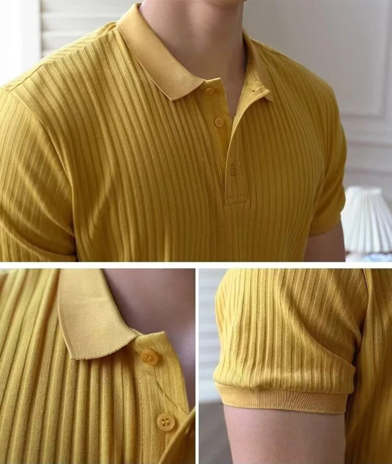 Slim Stripe Polo – Refined Elegance