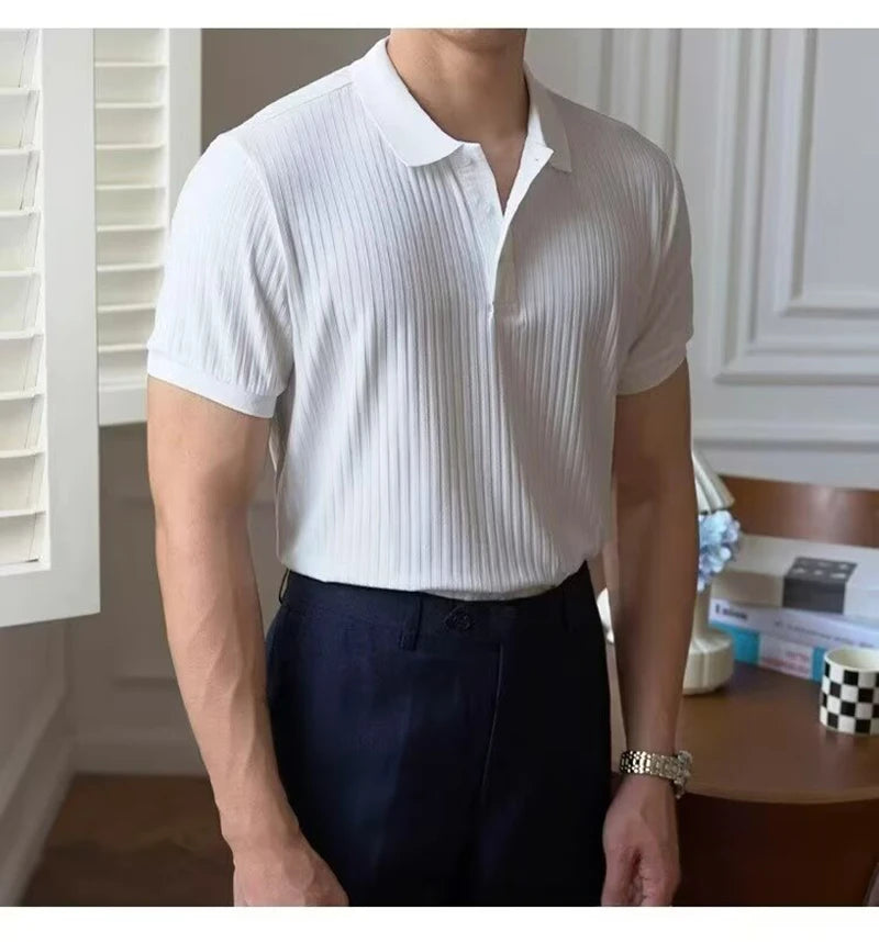 Slim Stripe Polo – Refined Elegance