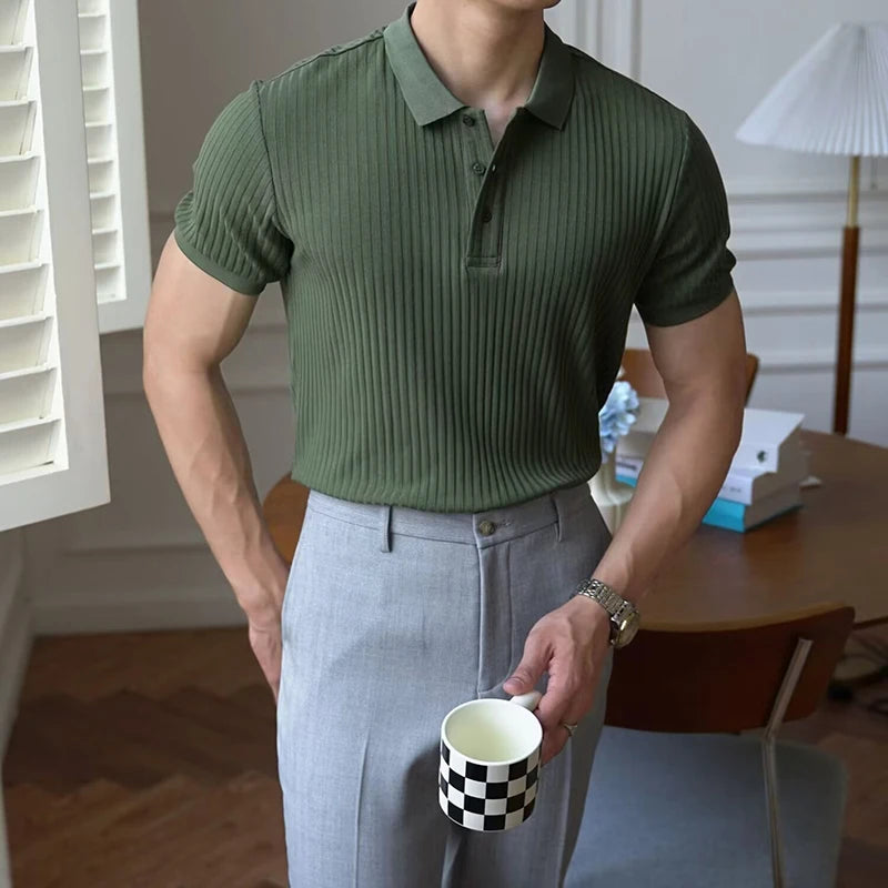 Slim Stripe Polo – Refined Elegance