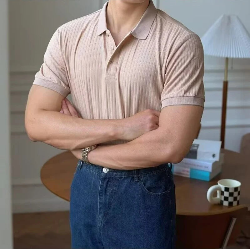 Slim Stripe Polo – Refined Elegance