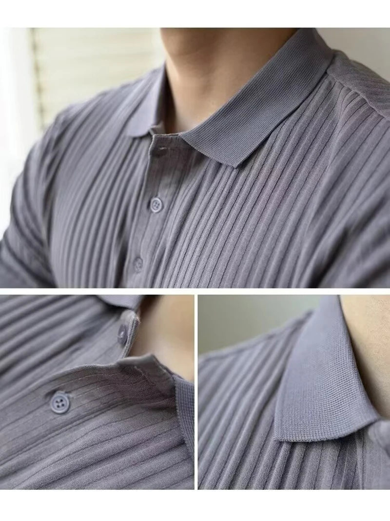 Slim Stripe Polo – Refined Elegance
