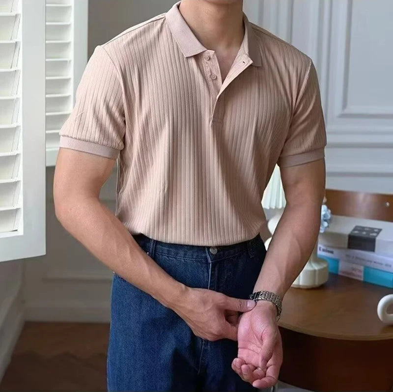 Slim Stripe Polo – Refined Elegance