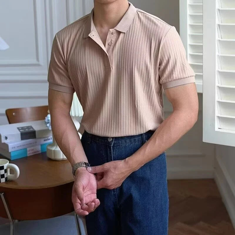 Slim Stripe Polo – Refined Elegance