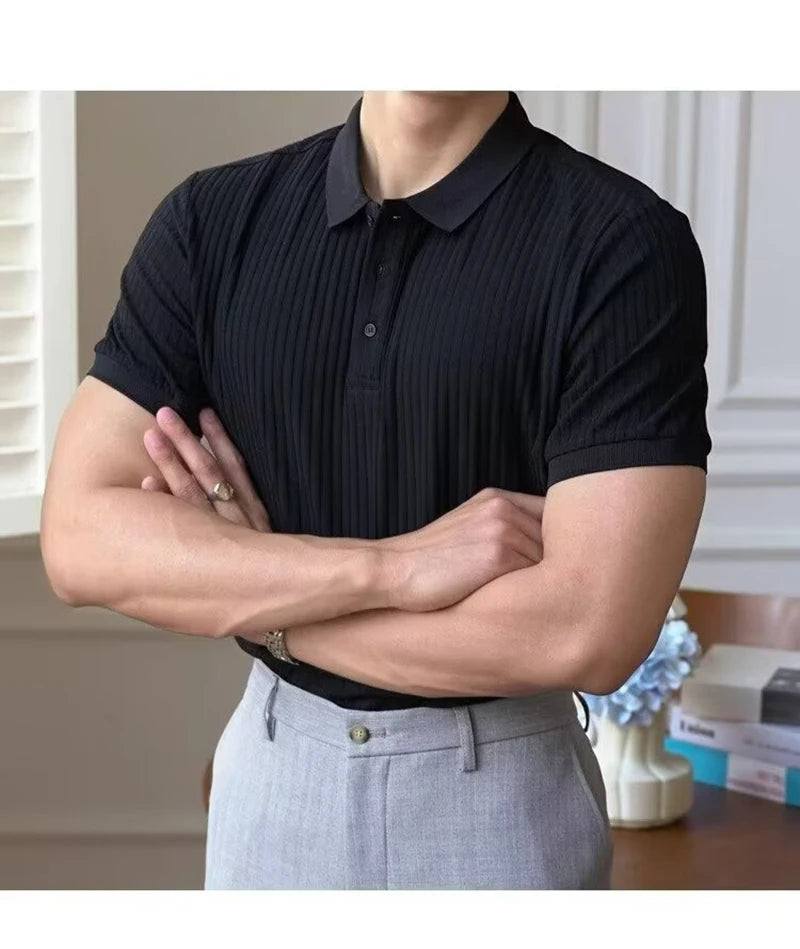 Slim Stripe Polo – Refined Elegance