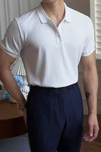 Slim Stripe Polo – Refined Elegance