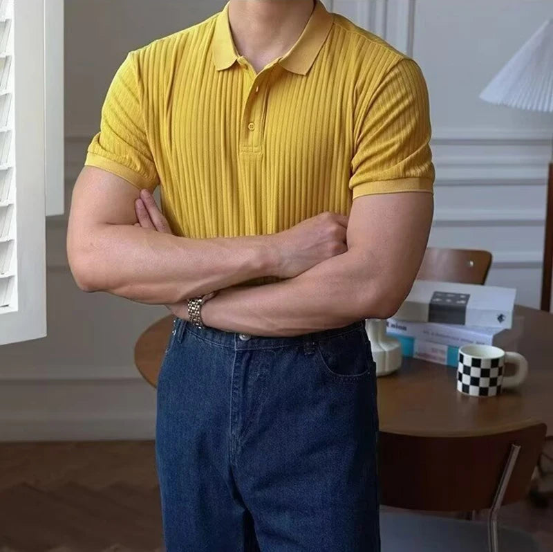 Slim Stripe Polo – Refined Elegance